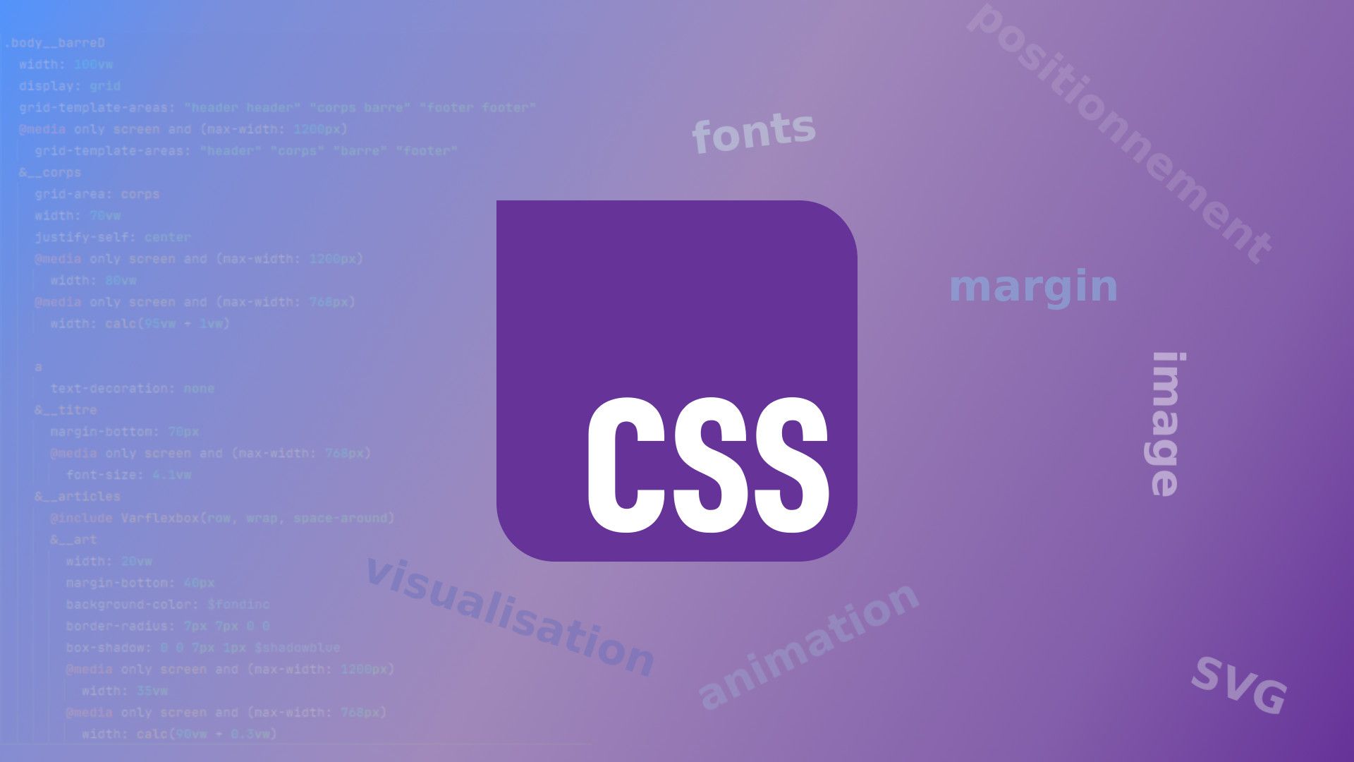 Image représentant le logo CSS avec du code